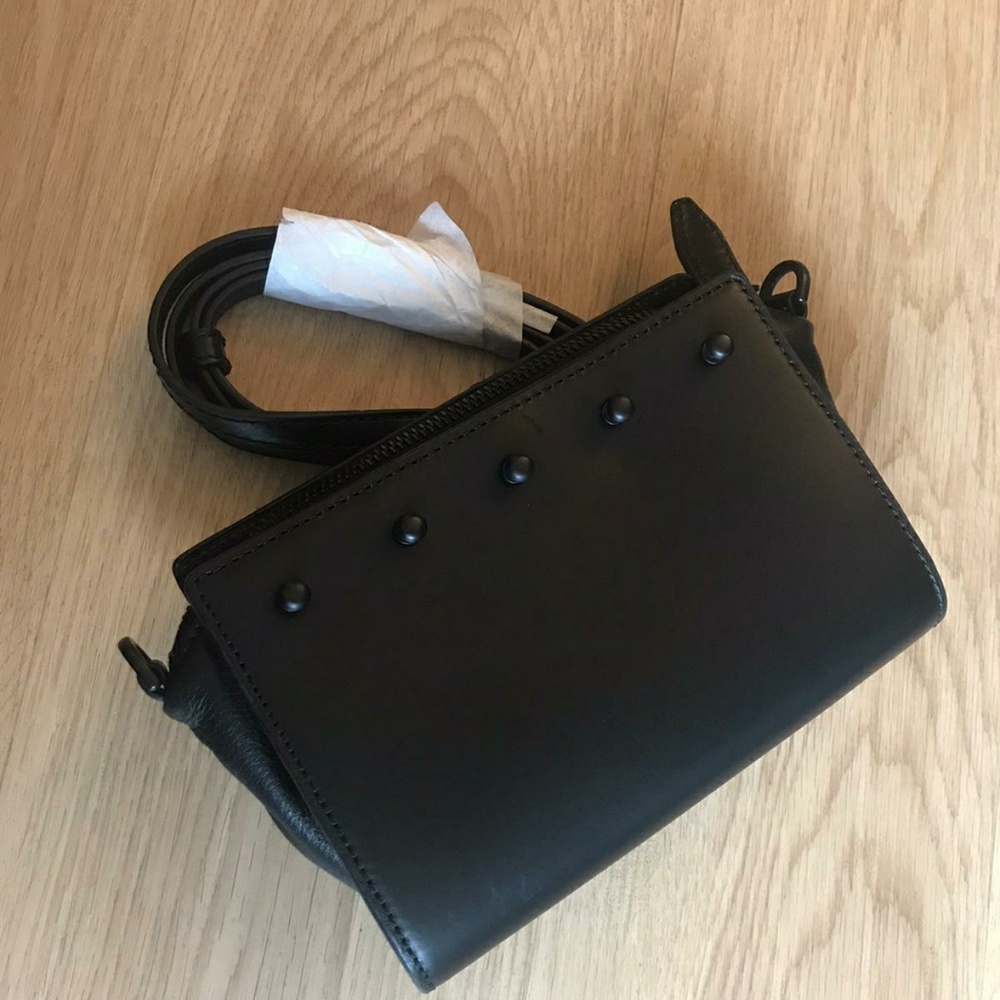 Alexander wang black leather pelican clutch